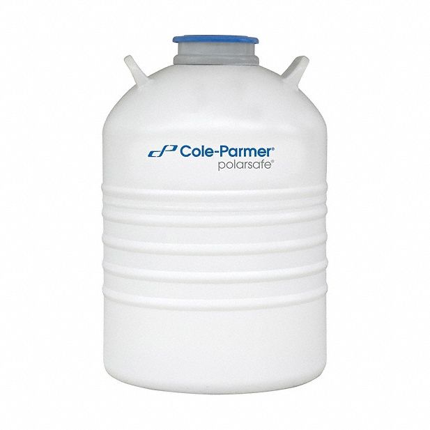 Cryogenic Dewar: 30 L Capacity, 18 1/4 in Overall Dia, 25 7/8 in Overall Ht, Aluminum