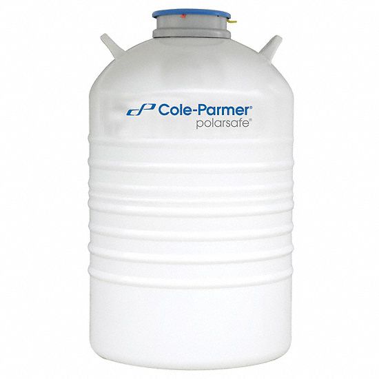 Cryogenic Dewar: 47 L Capacity, 20 in Overall Dia, 28 1/4 in Overall Ht, Aluminum