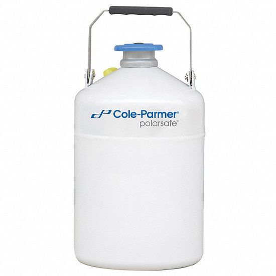 Cryogenic Dewar: 2 L Capacity, 8 3/4 in Overall Dia, 14 7/8 in Overall Ht, Aluminum