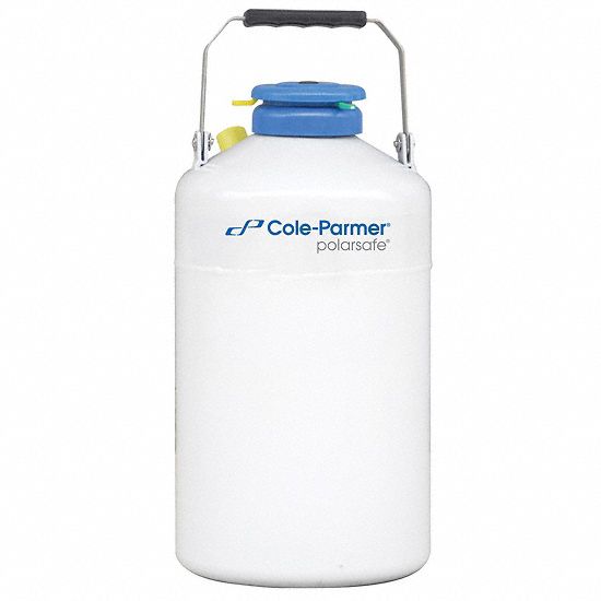 Cryogenic Dewar: 3 L Capacity, 8 3/4 in Overall Dia, 16 7/8 in Overall Ht, Aluminum