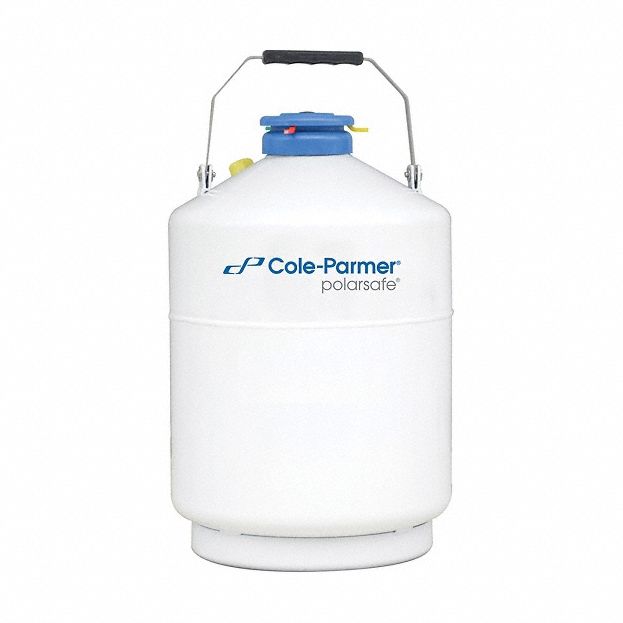 Cryogenic Dewar: 6 L Capacity, 11 3/4 in Overall Dia, 18 3/4 in Overall Ht, Aluminum