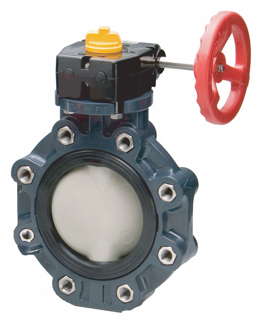 ASAHI Butterfly Valve: 57LIS, Wafer Style, PVC, 8 in Pipe Size, 150 psi  Max. Water Pressure