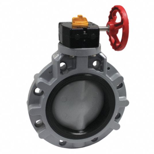 ASAHI Wafer-Style Butterfly Valve, CPVC, 150 psi, 6 in Pipe Size ...