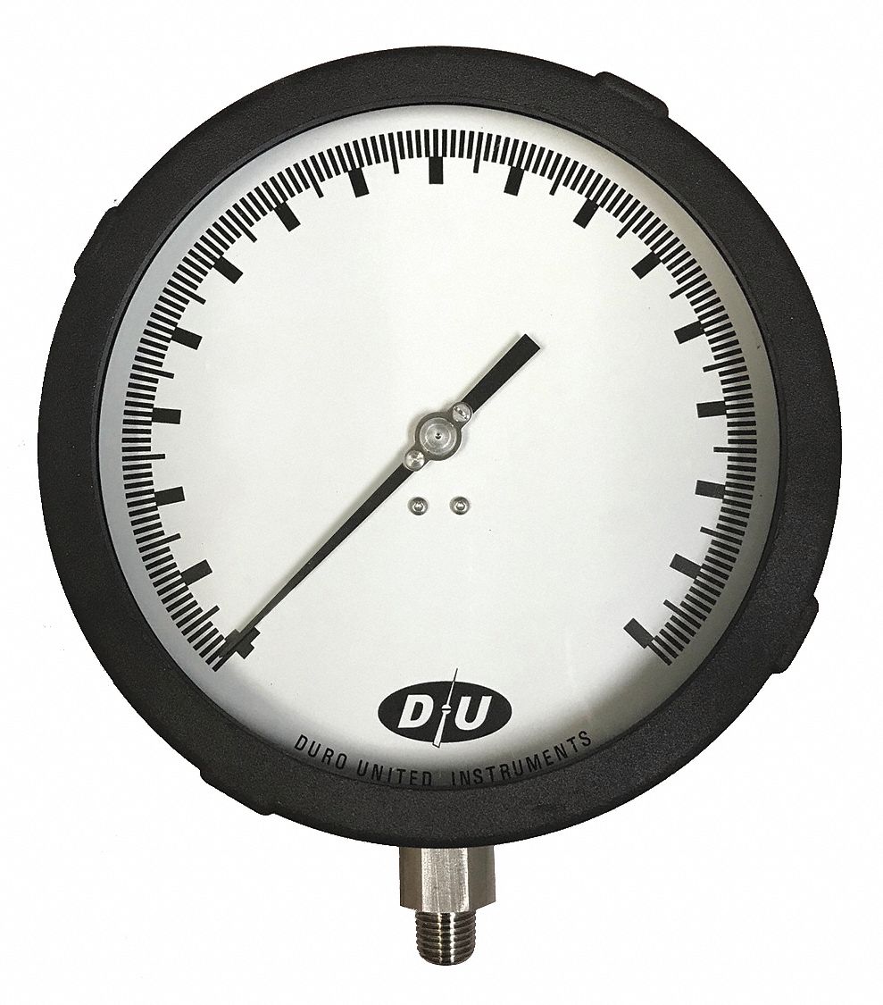 Duro Instruments 6” Pressure Gauge PSI Stainless Glass #442Y37 Heavy Duty NEW 