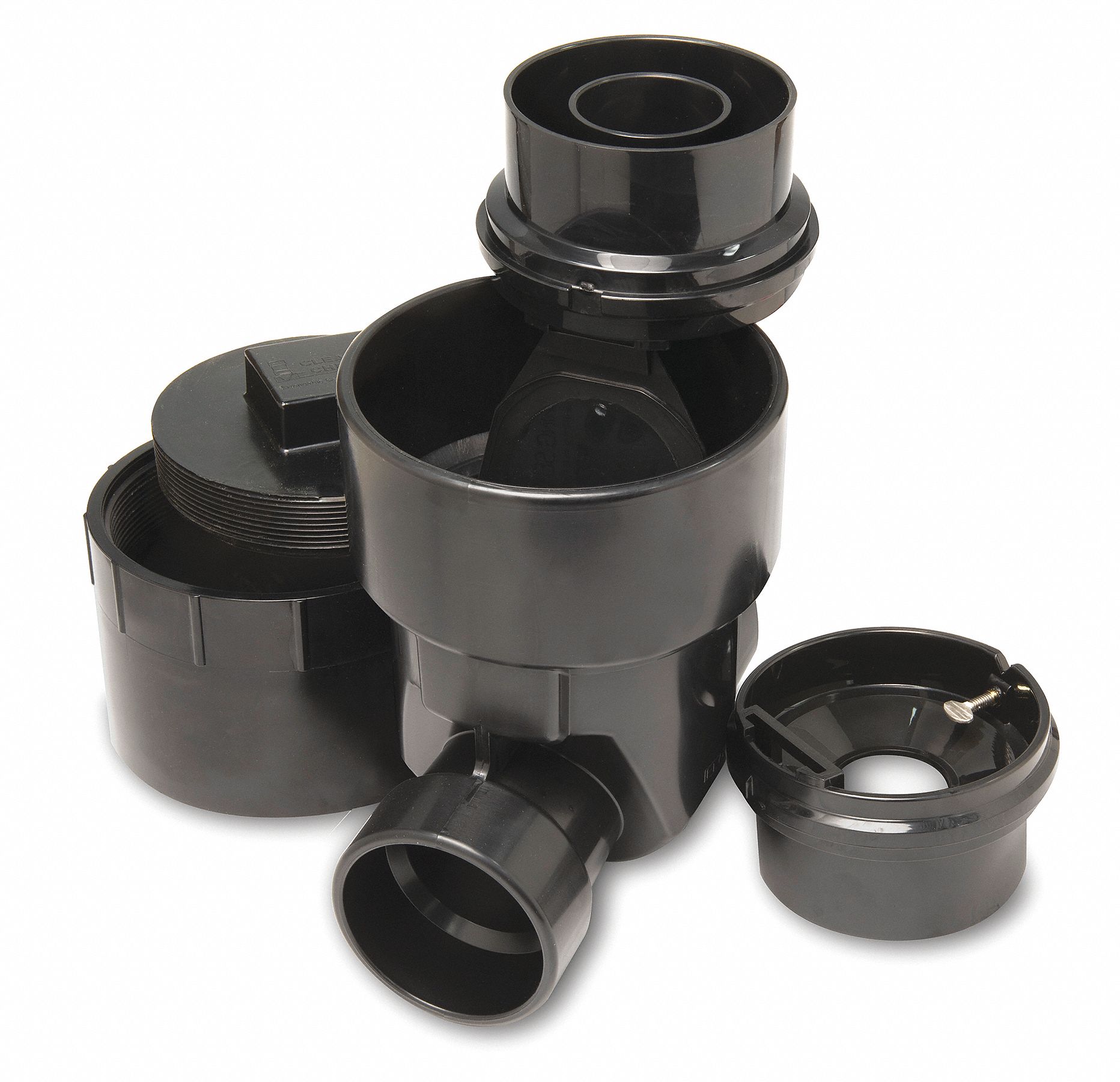 Backwater Valve: 3 in Pipe Size, Slip, ABS, 9 5/8 in Inlet to Outlet Lg, 75 psi Max. Water Pressure