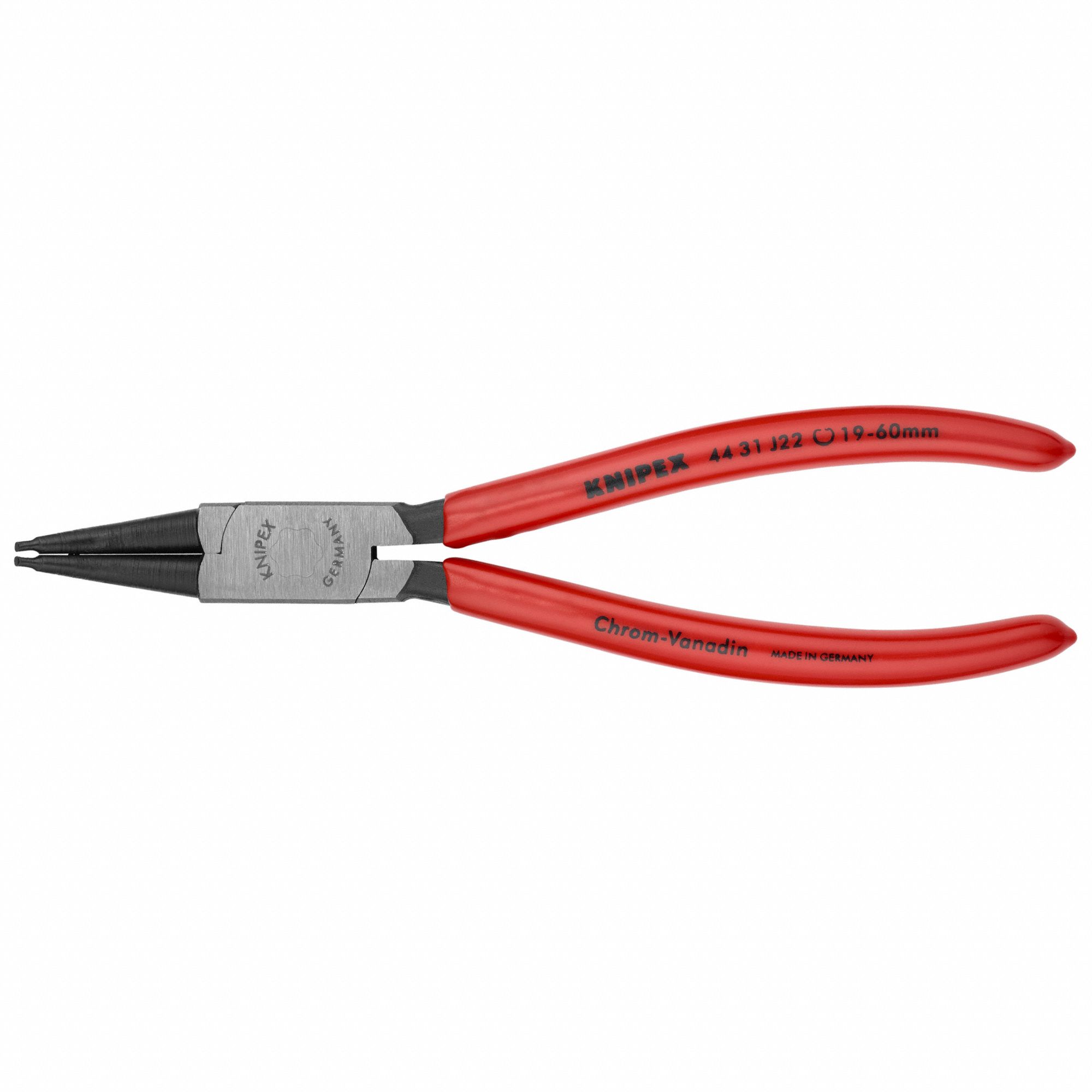 Retaining Ring Plier: Internal, For 19 mm to 60 mm Bore Dia, 0.071 in Tip Dia, 7 1/8 in Overall Lg