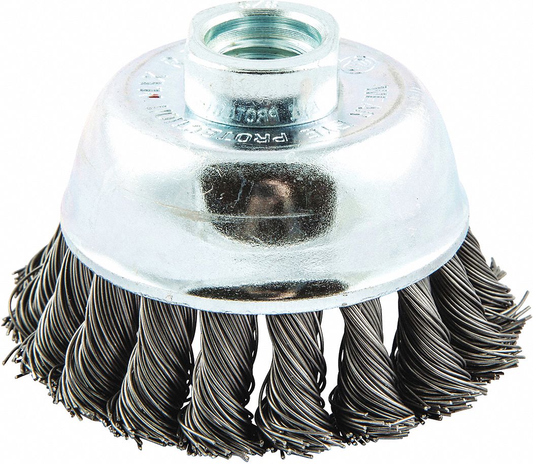 CUP BRUSH,WIRE 0.020" DIA.,CARBON STEEL