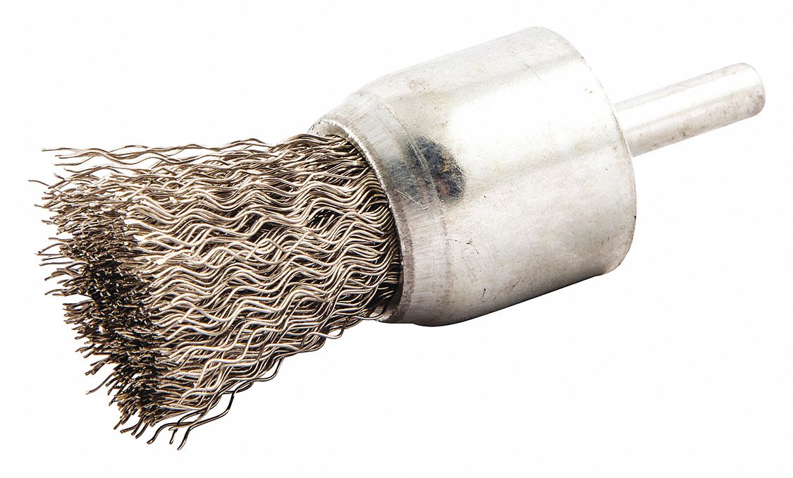 1 1/8 in Brush Dia., 1/4 in Abrasive Shank Size, End Brush 443M27