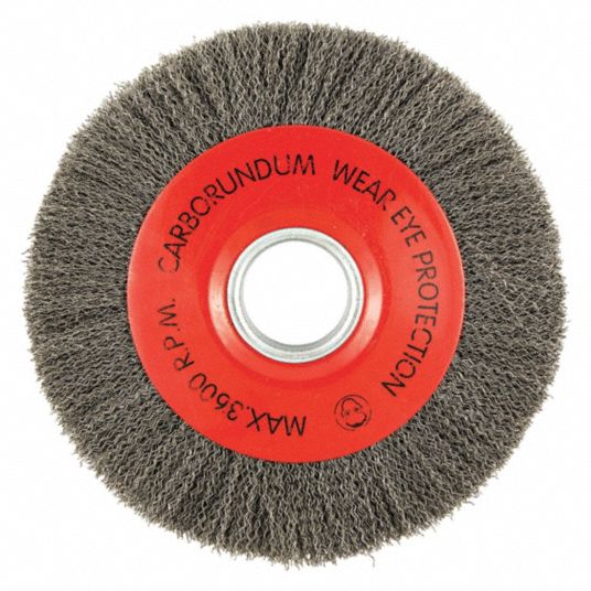 8 in Brush Dia., 2 in Arbor Hole, Wire Wheel Brush - 443M42