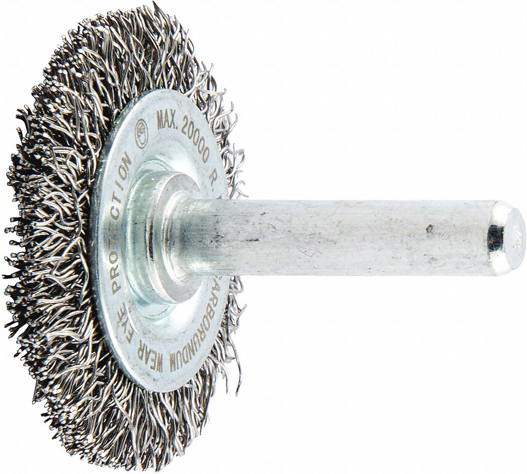 Crimped Steel 1 12 In Dia X 14 In Wd Wire Wheel Brush 443m6166254443007 Grainger 2570