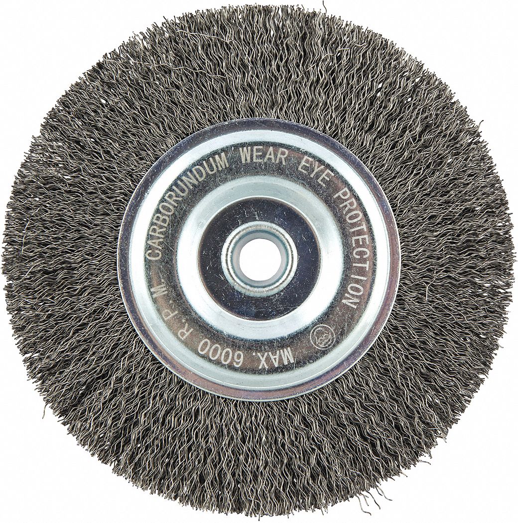 Crimped Steel, 6 in Dia x 1/2 in Wd, Wire Wheel Brush - 443M67 ...