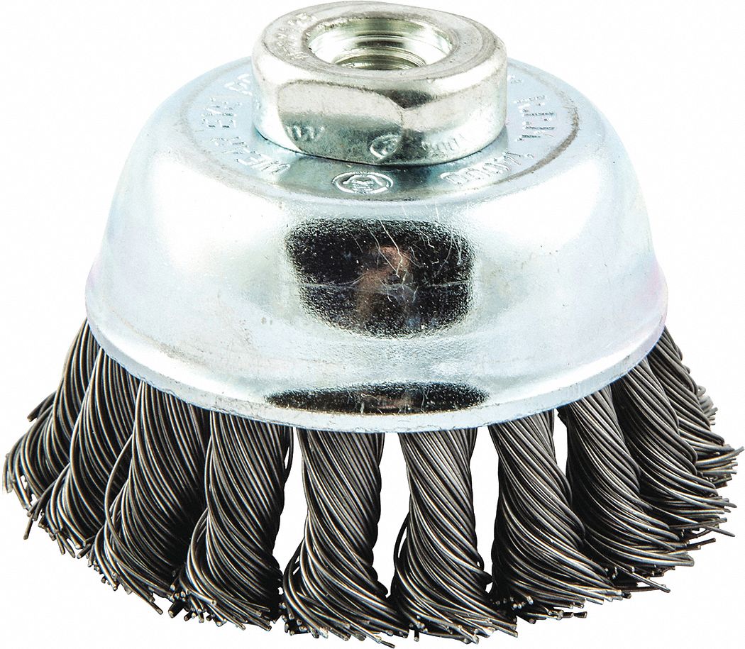 Cup Brush, Wire 0.020" dia., Carbon Steel