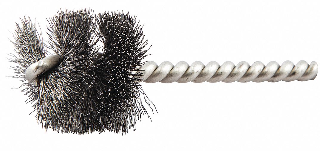 GRAINGER APPROVED 1.25 in Manual Tube Brush, Double Shank, 1 in Brush