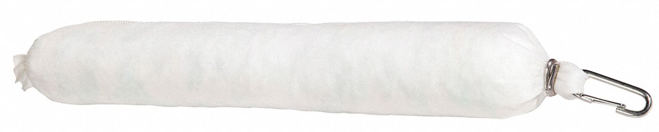 BARRAGE ABSORBANT, 18 PO X 3 PO, 6 GAL PAR PAQUET, BLANC