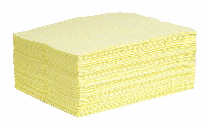 ABSORBENT PAD, 0.1554 GAL ABSORBED PER PAD, 15 GAL, POLY BAG, 19 IN, 100 PK