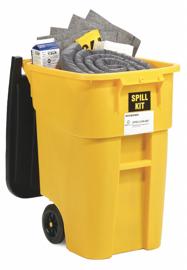 SPILLTECH Spill Kit, Fluids Absorbed Universal, Container Type Drum, 50