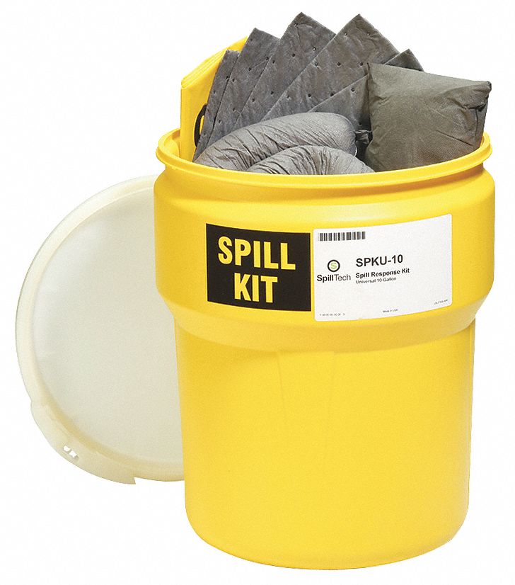 SPILL KIT, 10 GALLON ABSORBED PER KIT, PAIR OF GLOVES/SAFETY GOGGLES, YELLOW