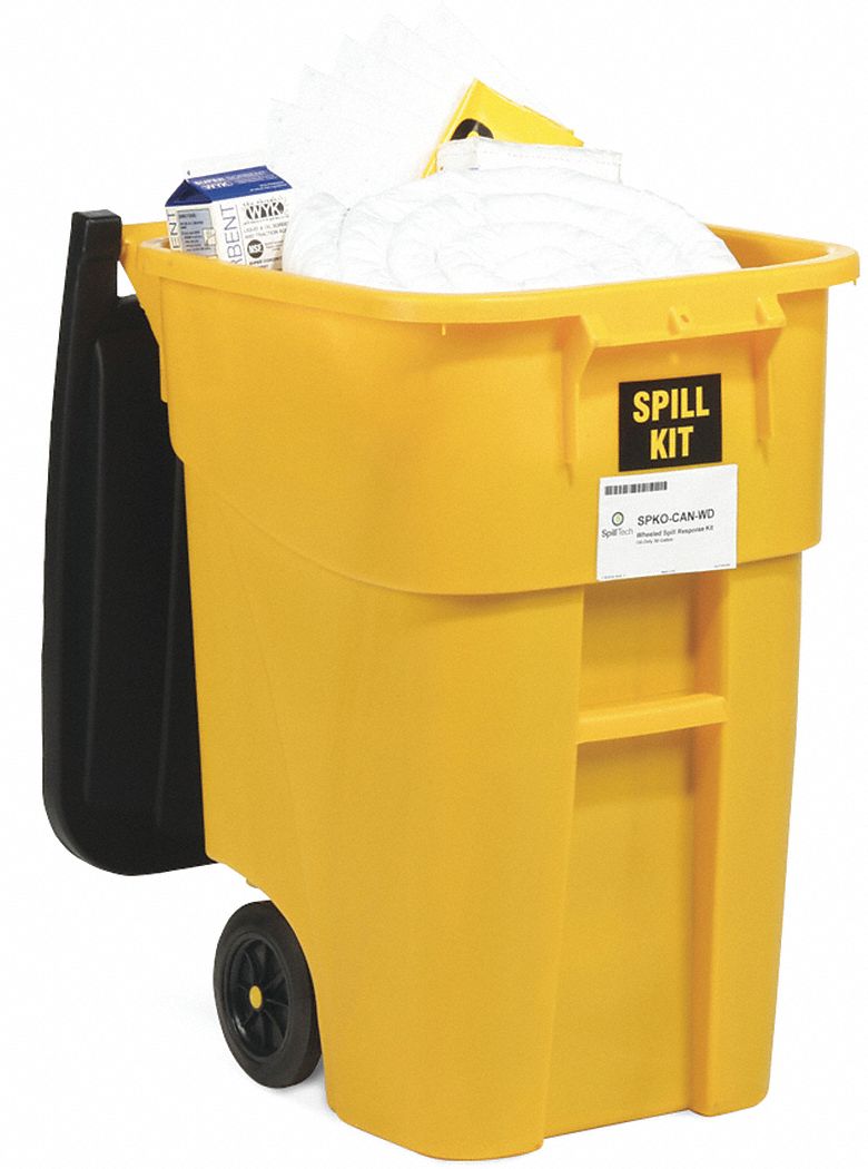 SPILLTECH, 46 gal Volume Absorbed Per Kit, 50 gal Container Capacity, Spill Kit 443U23SPKO