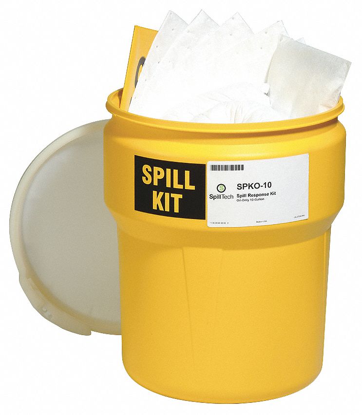 SPILL KIT, 10 GALLON ABSORBED PER KIT, PAIR OF GLOVES/SAFETY GOGGLES, YELLOW