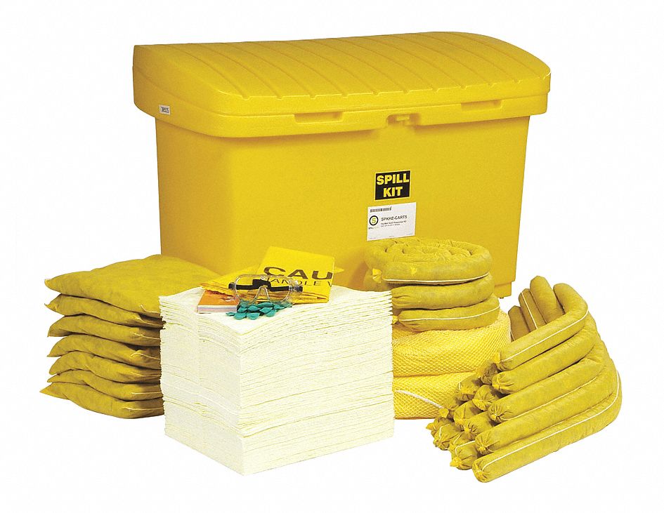 SPILL KIT, 86 GALLON ABSORBED PER KIT, PAIR OF GLOVES/SAFETY GOGGLES