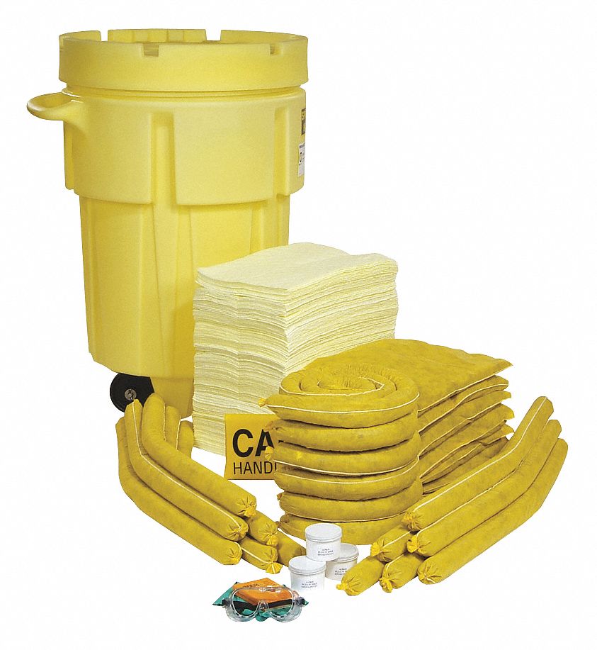 TROUSSE DE DEVERSEMENT,JAUNE,79.7 GAL