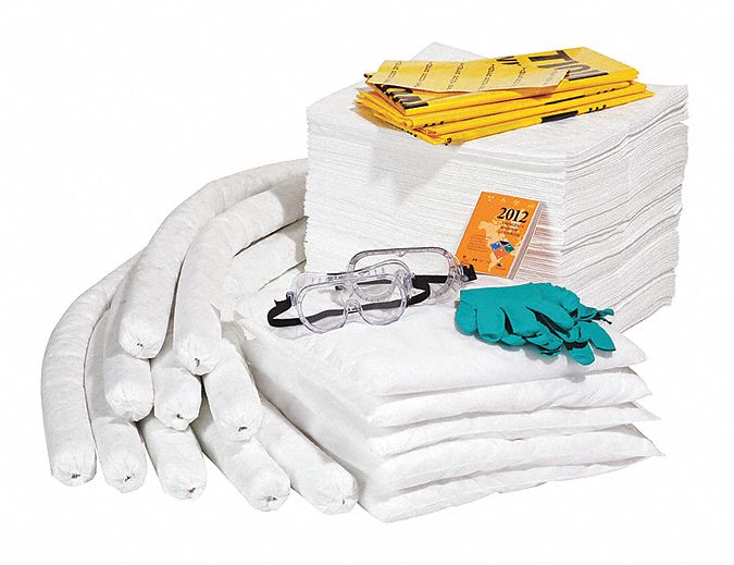 SPILL KIT REFILL, 49 GAL ABSORBED PER KIT, 2 PAIRS OF GLOVES/2 PAIRS OF GOGGLES