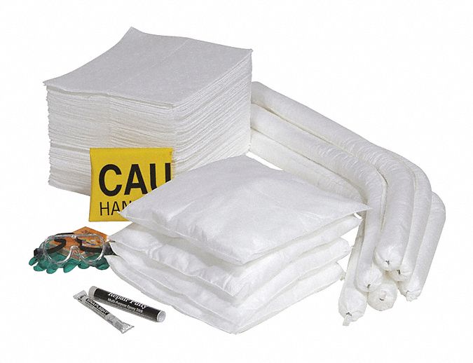 SPILL KIT REFILL, 43 GAL ABSORBED PER KIT, 2 PAIRS OF GLOVES/SAFETY GOGGLES