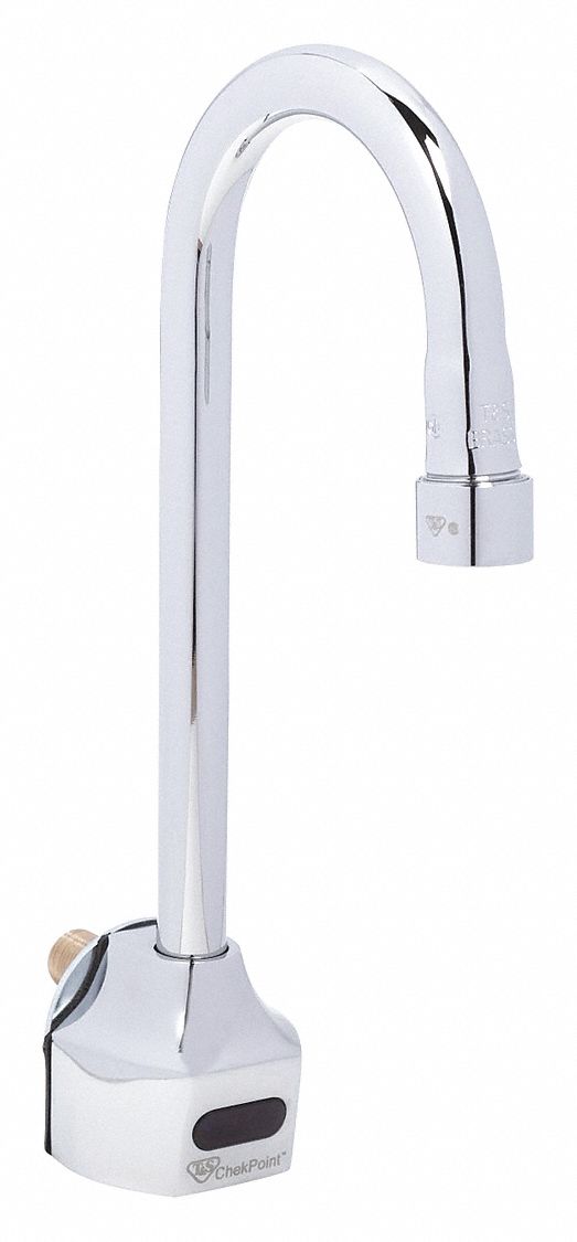 T&S, Checkpoint, Gooseneck Bathroom Faucet 443V43EC3101 Grainger