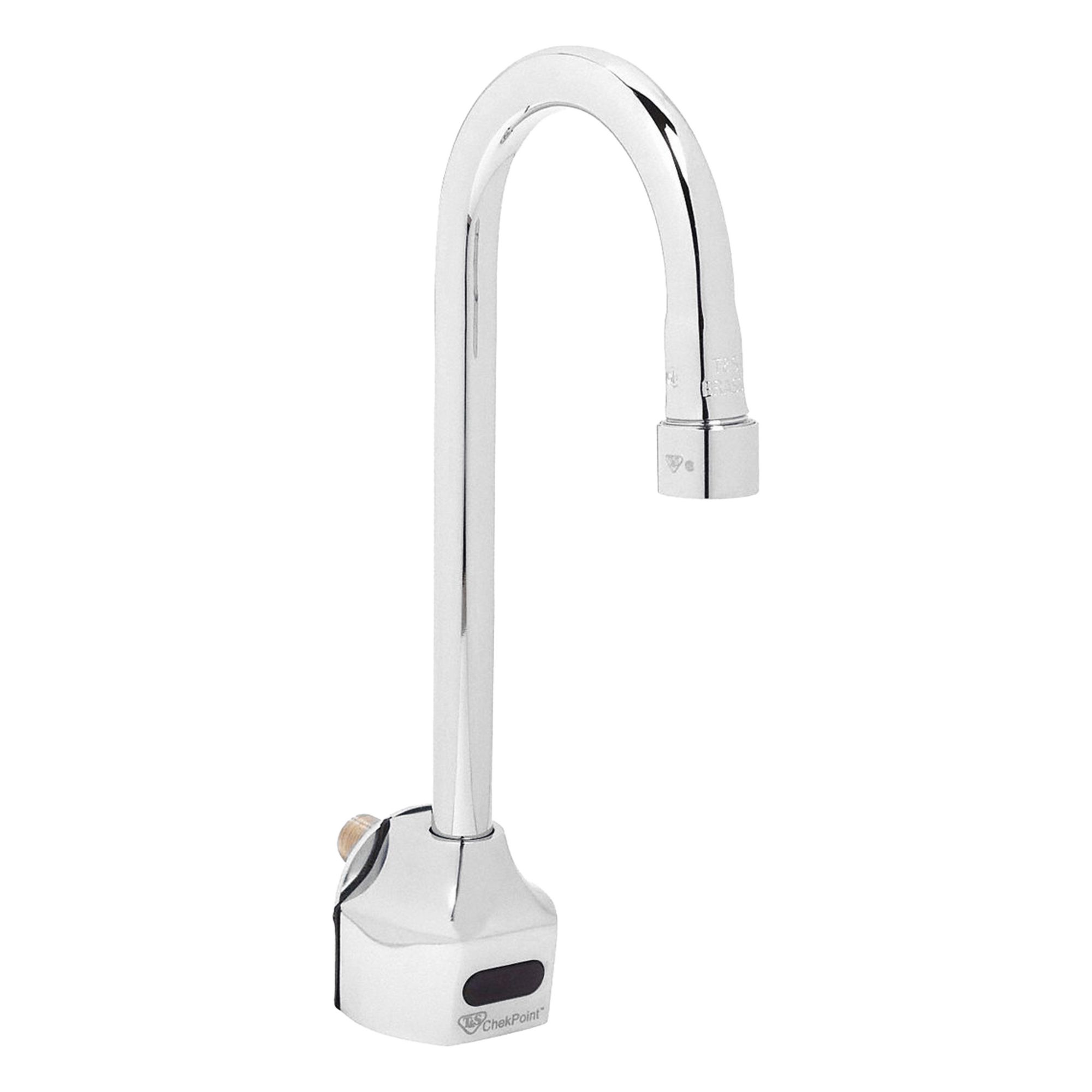 Bathroom Sensor Faucet: Checkpoint, Brass, Chrome Finish, Single-Post, Battery, Aerated