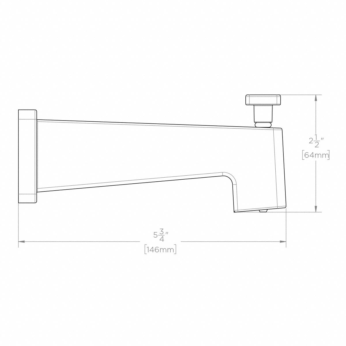 Speakman Diverter Tub Spout: Speakman, 1 2 In Connection Size, Slip Fit 