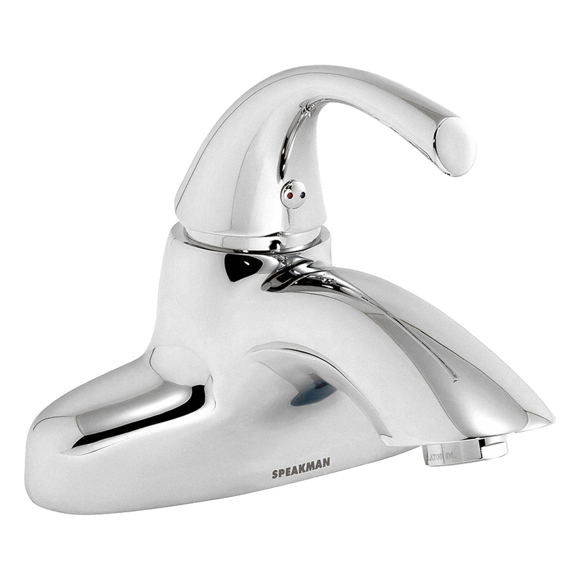 Low Arc Bathroom Faucet: Echo, Metal, Polished Chrome Finish, 0.5 gpm Flow Rate, Centerset