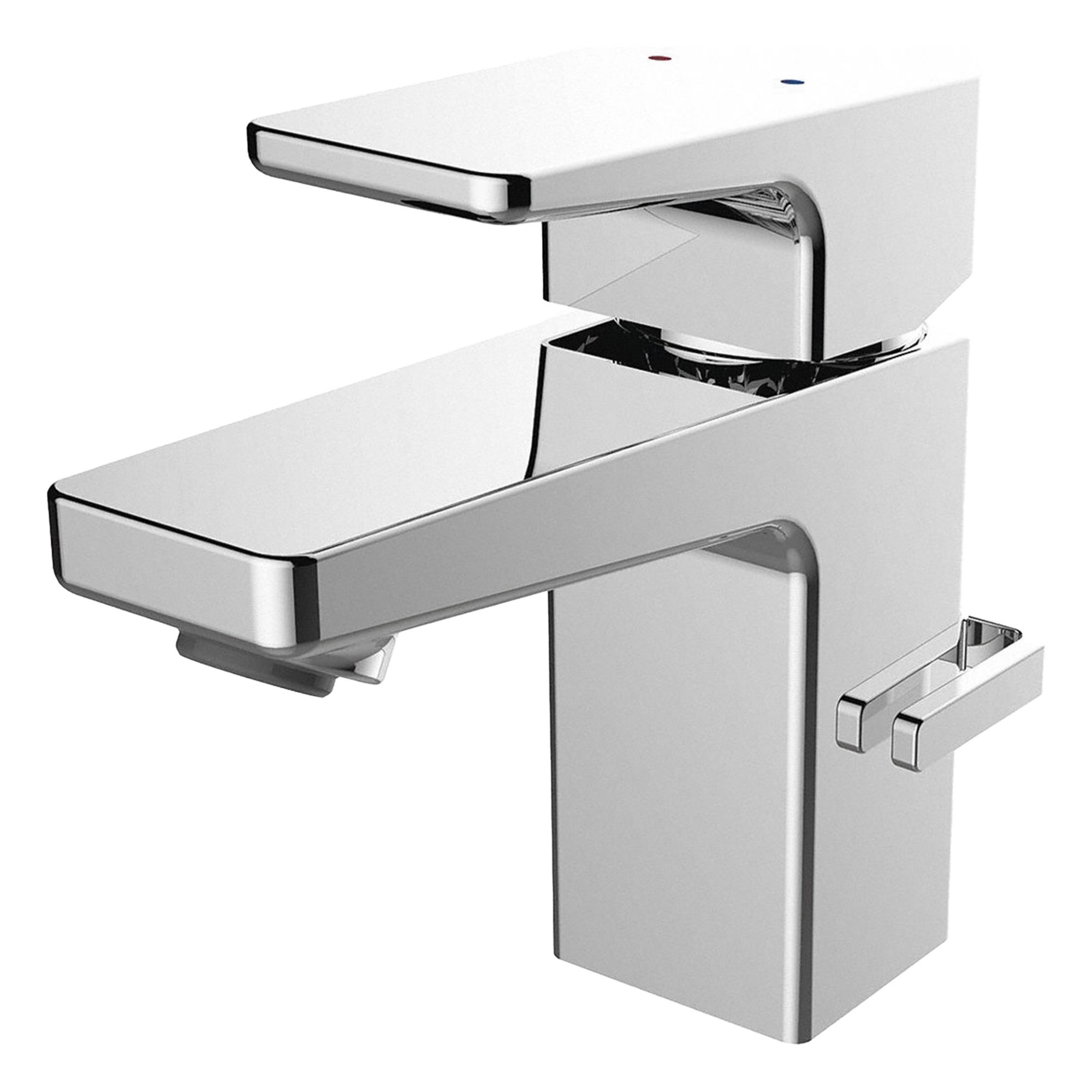 Straight Bathroom Faucet: Kubos, Brass, Chrome Finish, 1.2 gpm Flow Rate, Single-Post