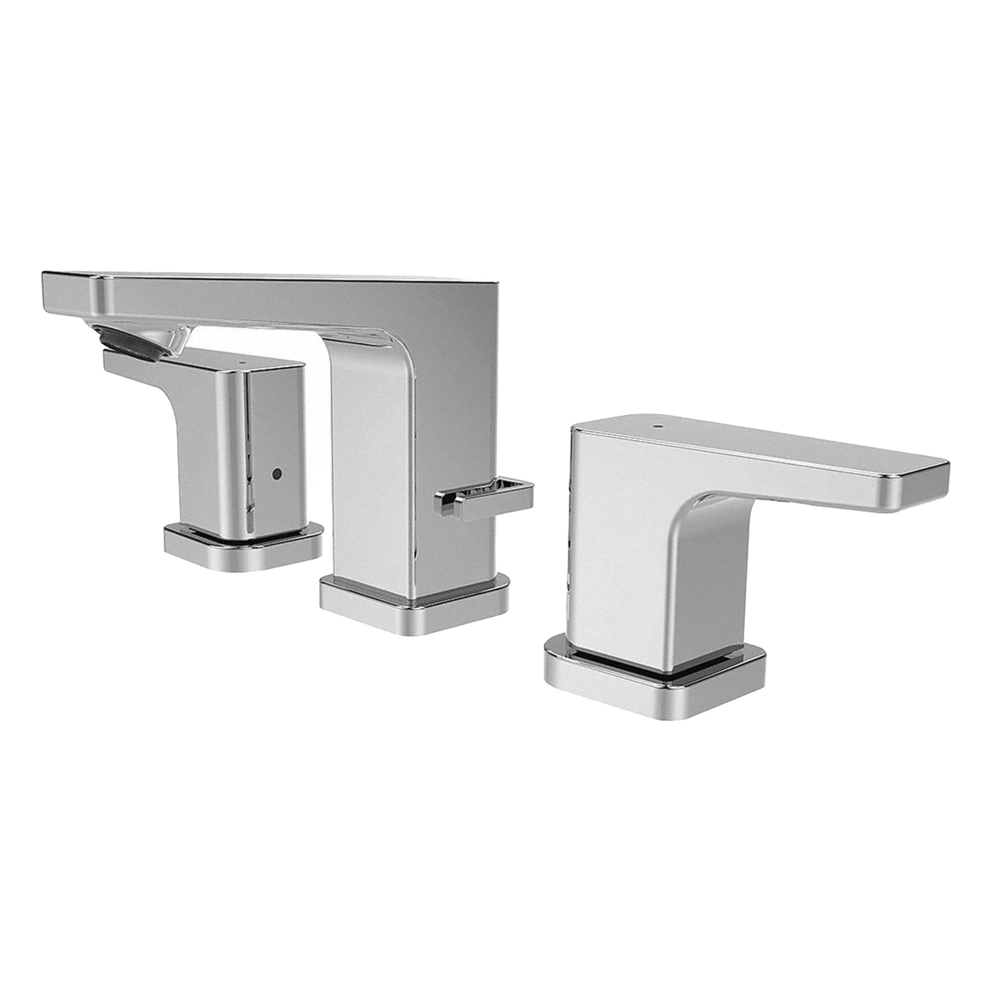 Straight Bathroom Faucet: Kubos, Brass, Chrome Finish, 1.2 gpm Flow Rate, Widespread, Lever