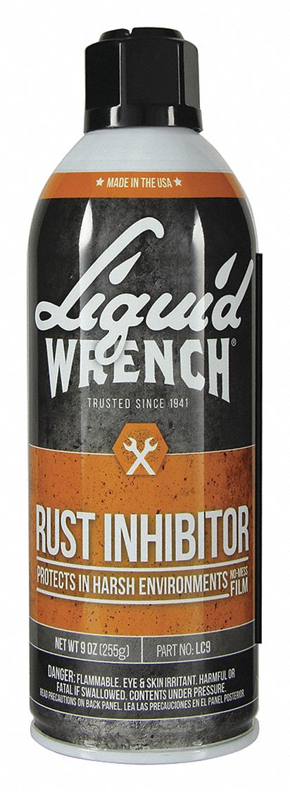 Rust Inhibitor: Dry Lubricant Film, 9 oz Container Size, 120°F Max. Op Temp.