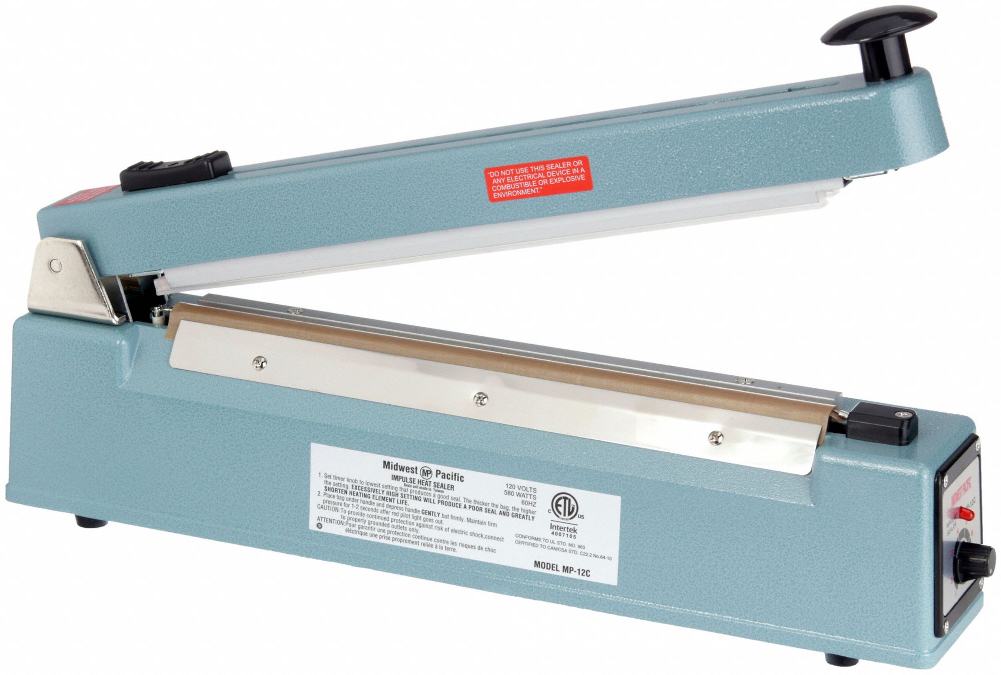 MIDWEST PACIFIC, 12 in Max Seal Lg, 1/8 in Max Seal Wd, Heat