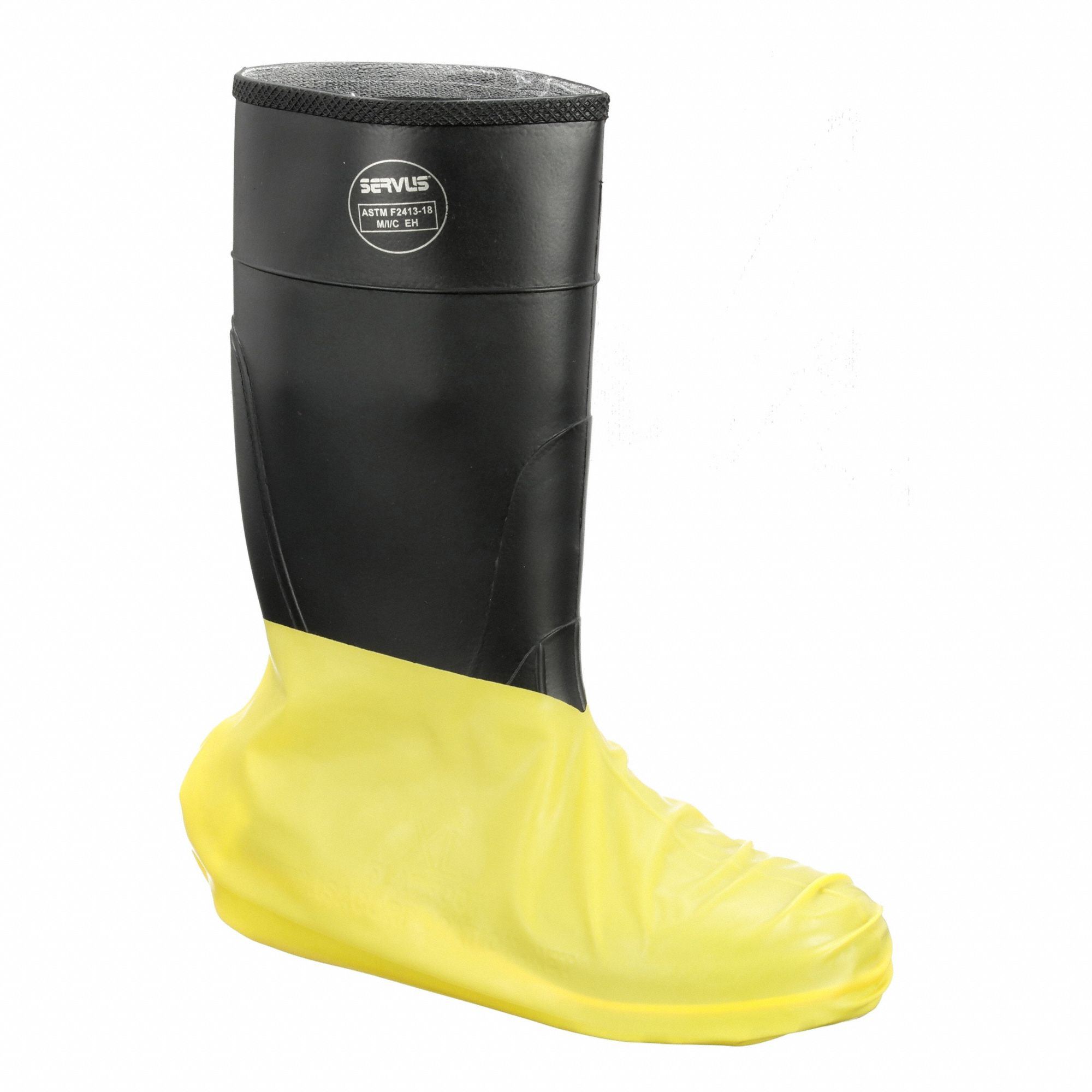 Overshoe: Yellow, Ankle Shoe, Slip Resistant, Rubber, 11 to 15 Shoe Size, 100 PK