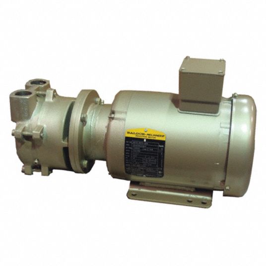 Liquid Ring Vacuum Pump: Motor-Mounted, 1 Stage, 20 cfm, 29 in Hg Max  Vacuum, 1.5 hp, Cast Iron