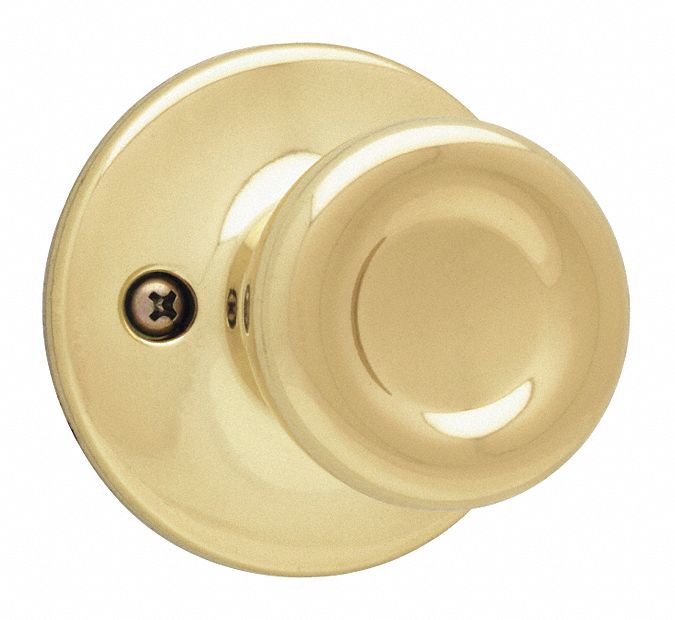 Knob Lockset: 3, Tylo, Bright Brass, Not Keyed, ANSI/BHMA, Mechanical