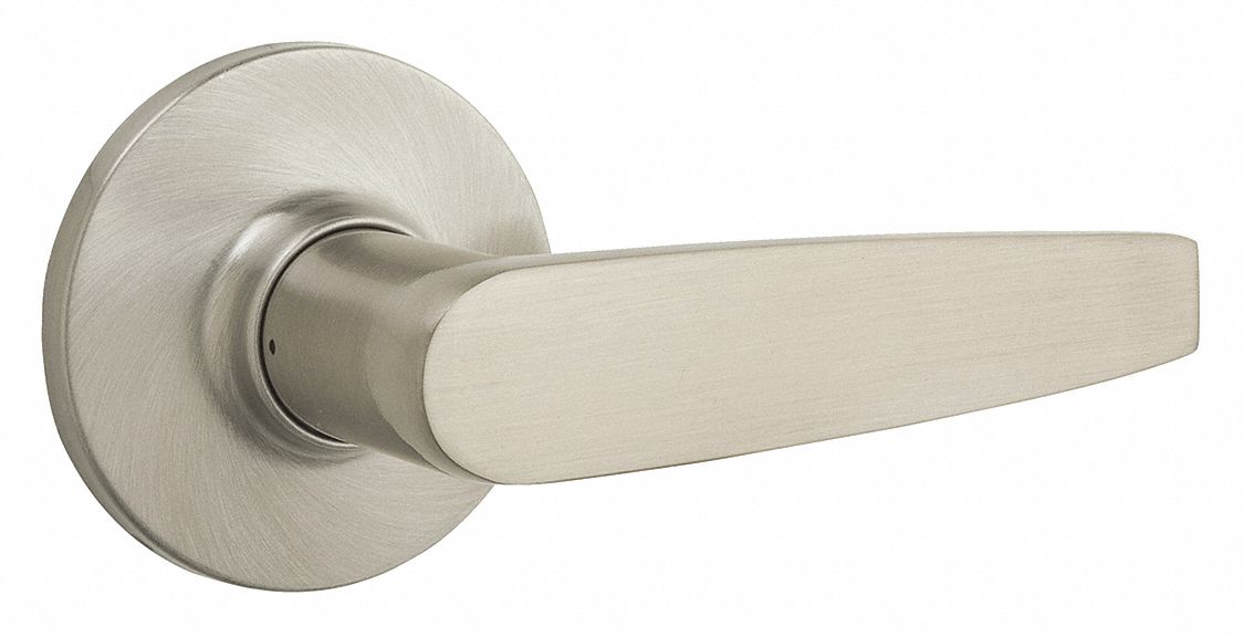 Door Lever Lockset: 3, Winston, Satin Nickel, Not Keyed, ANSI/BHMA, Mechanical