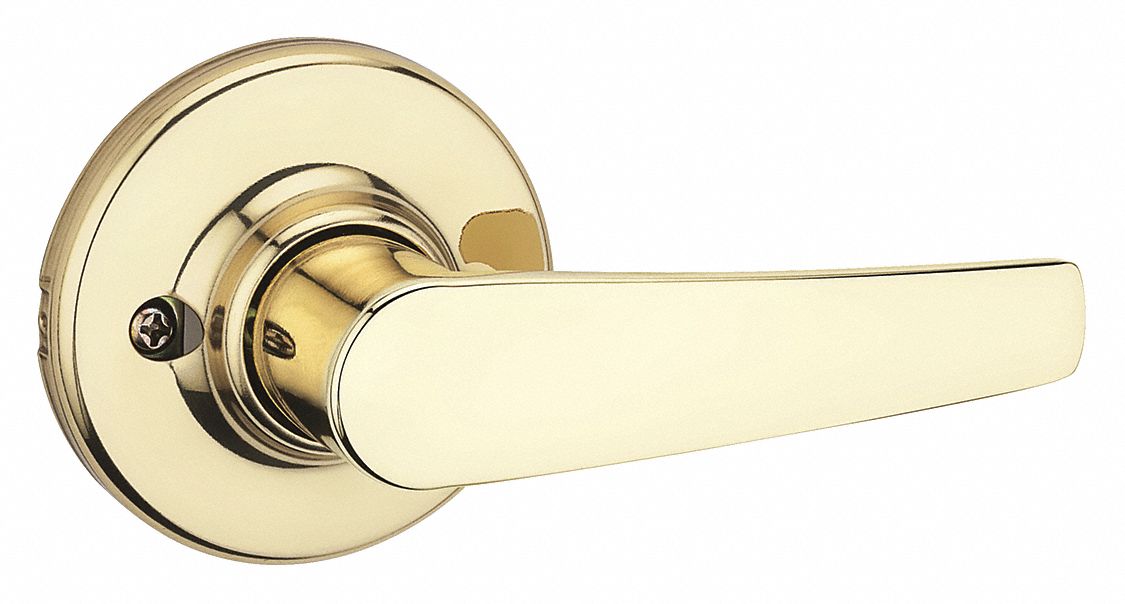 Kwikset Door Lever Lockset, Mechanical, Standard Duty, Bright Brass