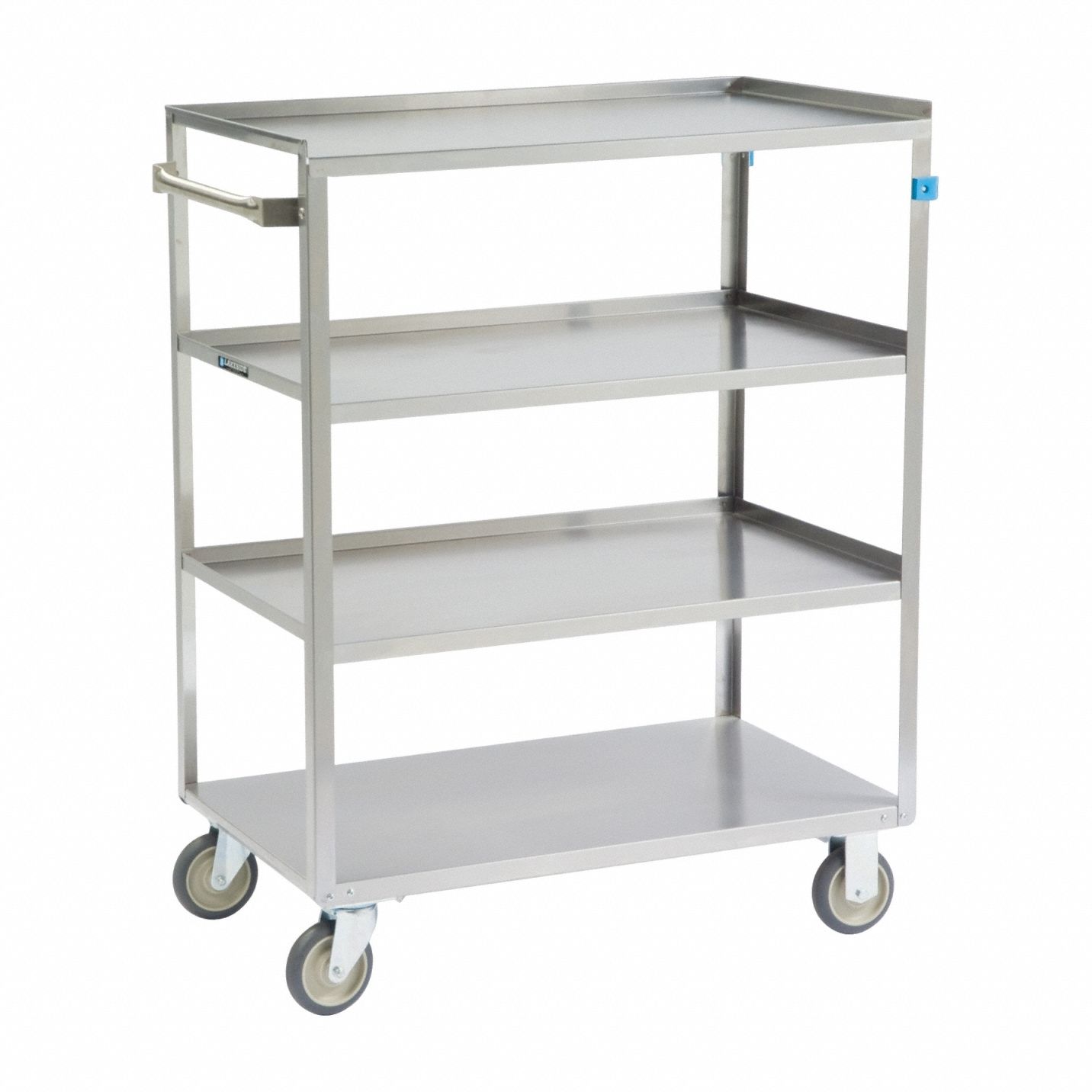 Linen Cart: Gray, (2) Rigid/(2) Swivel, 36 3/8 in Overall Lg, 45 1/2 in Overall Ht, Nylon