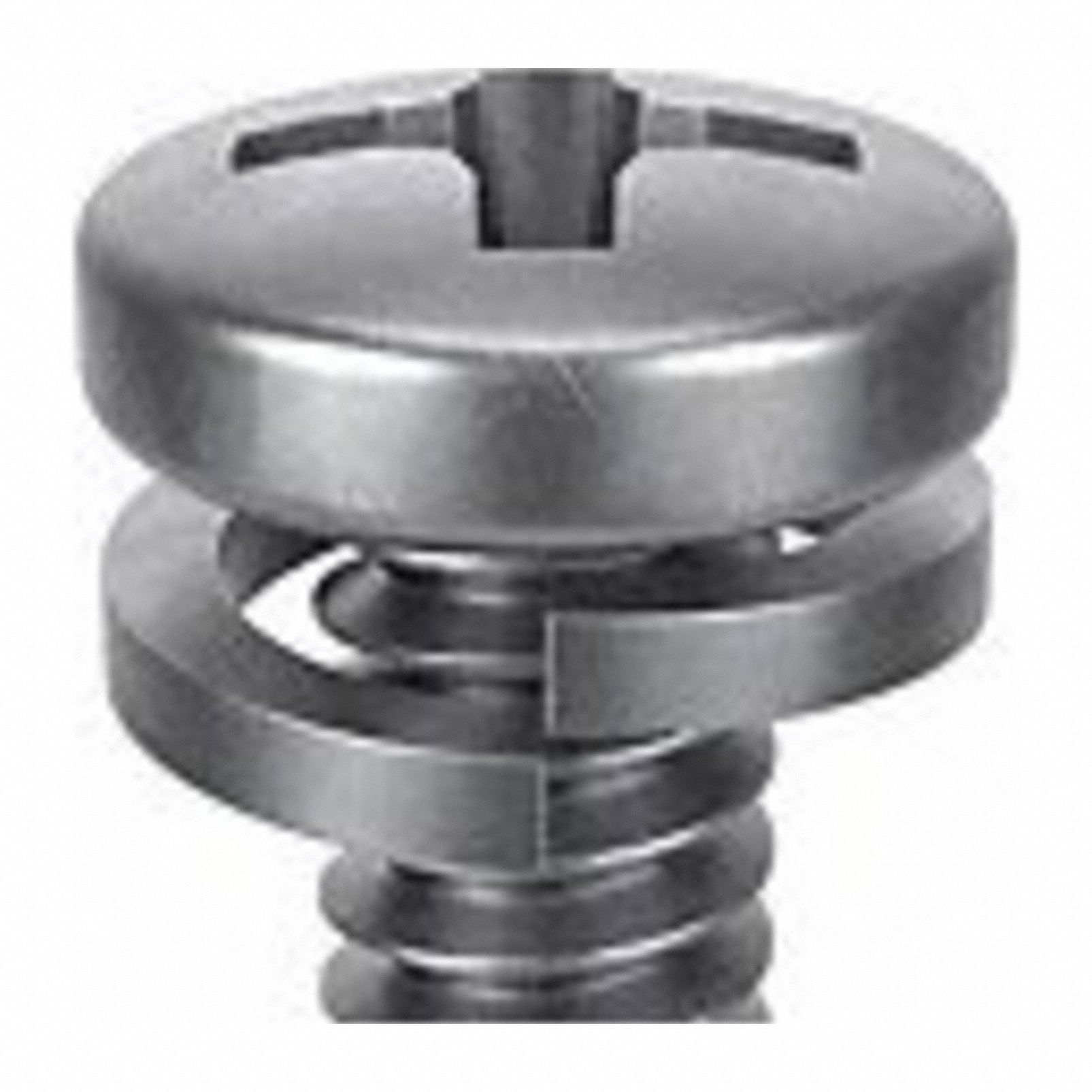 SEMS Screw: Split Lock, #6-32 Thread Size, 1/4 in Lg, Stainless Steel, Passivated, Pan, 25 PK