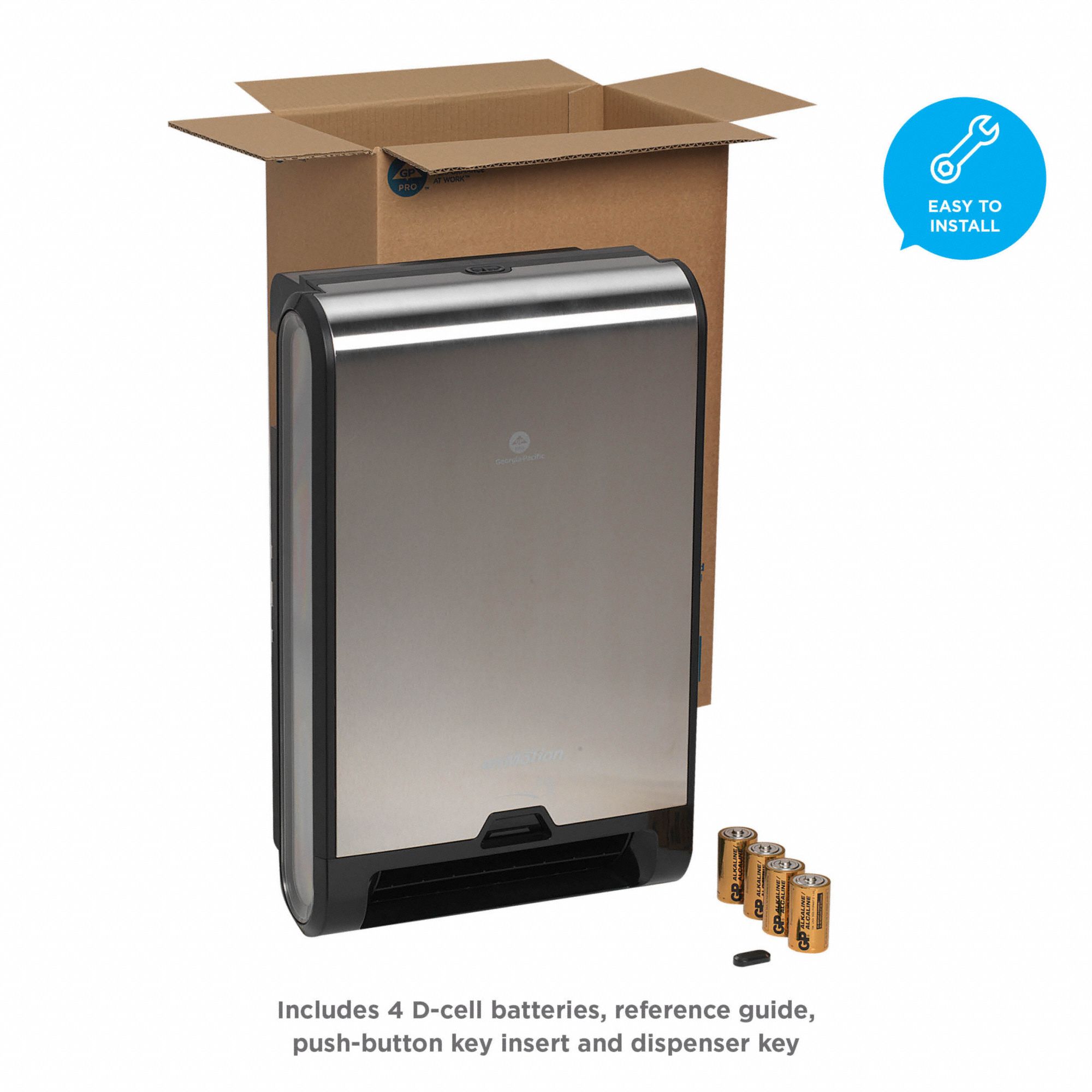 Paper Towel Dispenser Hardwound, 8 in Paper Towel Wd