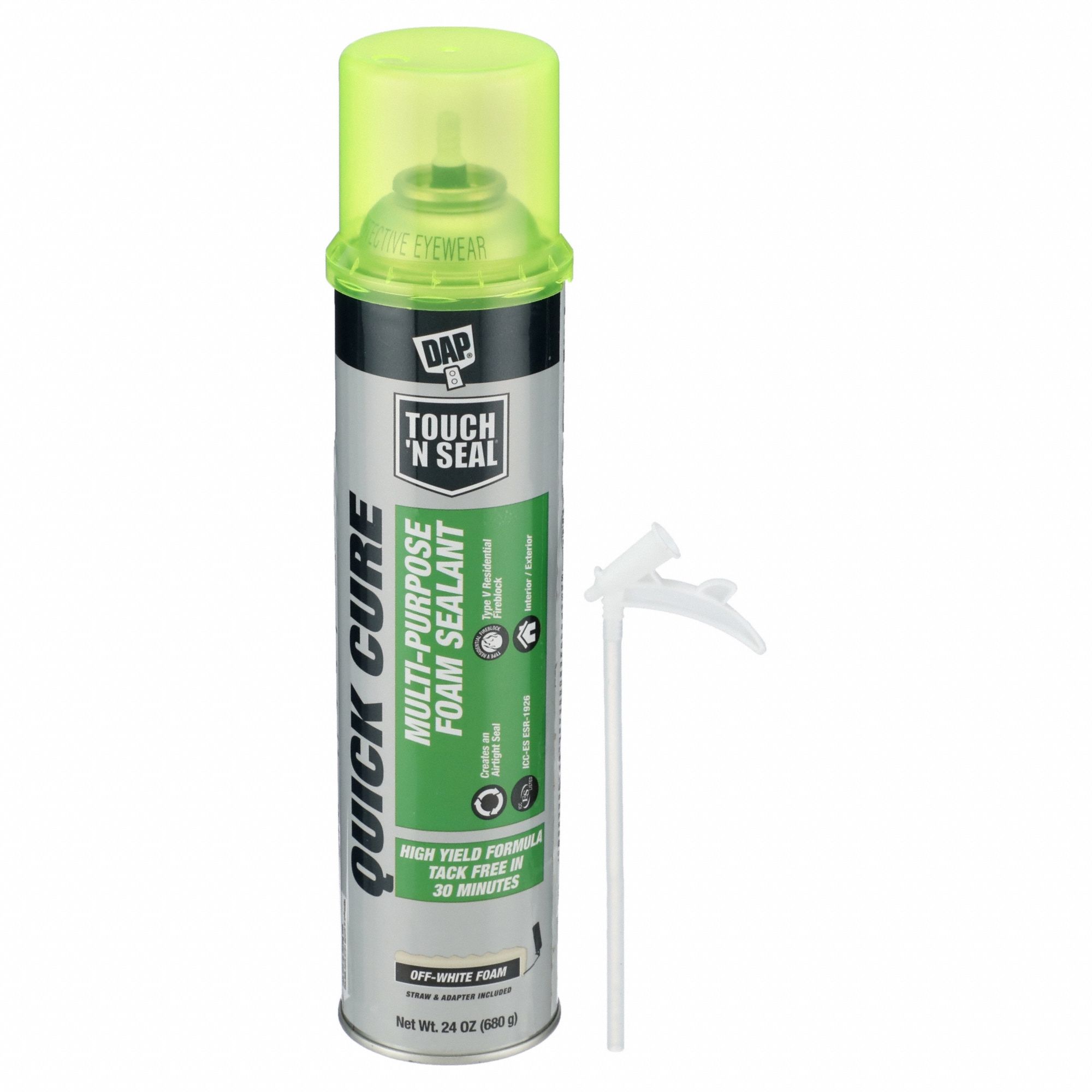 Insulating Spray Foam Sealant: Straw Application, Off-White, 24 oz Container Size