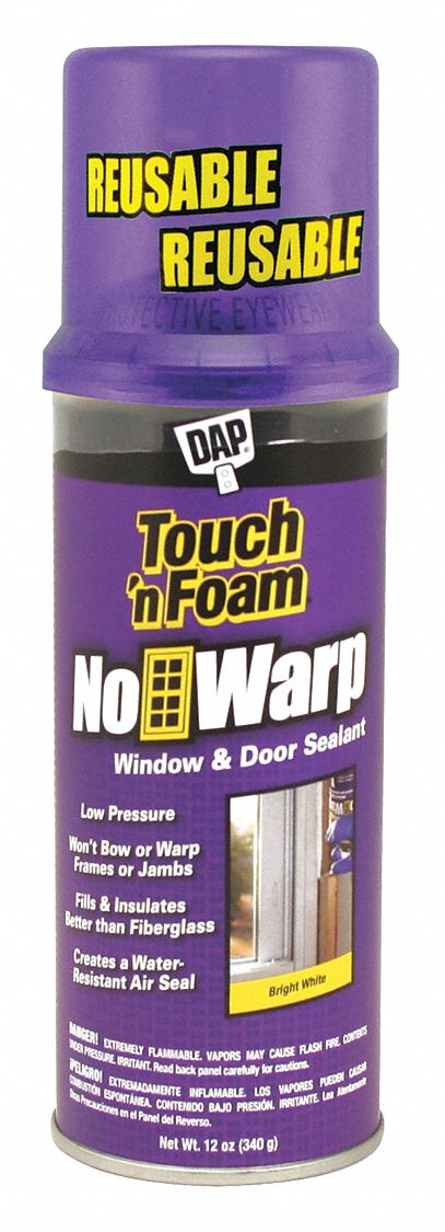 NO WARP SEALANT, WHITE, 12 OZ CAN, 4 HR CURE, 30 MIN WORKING TIME, FIRE RESISTANT