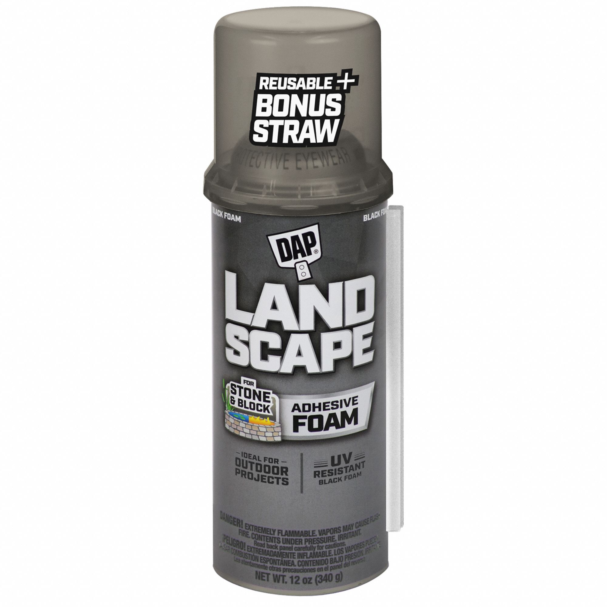 LANDSCAPE FOAM, STRAW GRADE, BLACK, 12 OZ, AEROSOL, R-4