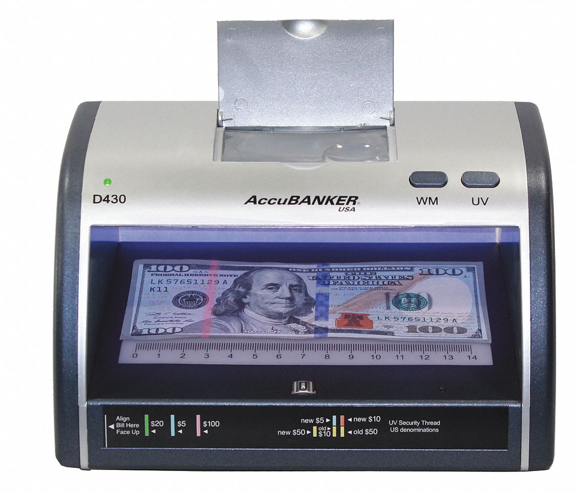 IR Length WM MG Image Spectrum Counterfeit Detection Methods UV AccuBANKER D470 Quadscan 4-Way Orientation Counterfeit Detector with AccuSTAND