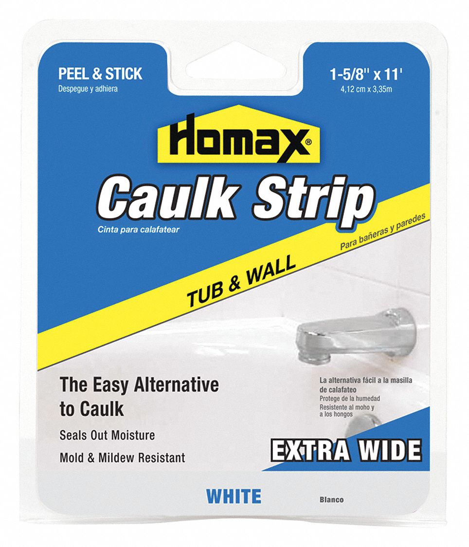 Hybrid Caulking Strip White Tub  Wall