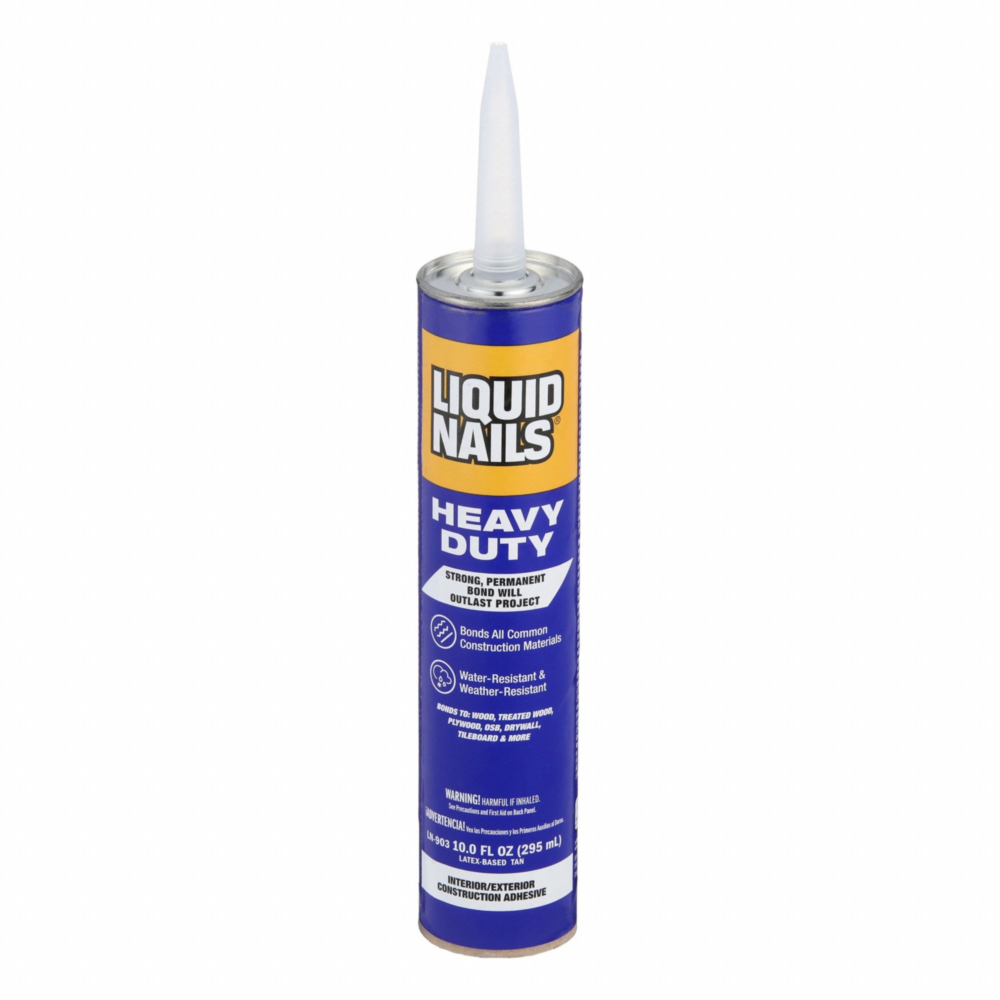Construction Adhesive: Heavy Duty, 10 fl oz, Cartridge, Tan, Low Solvent