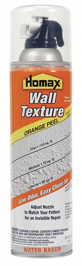 Wall Textured Spray Patch: White, 20 oz Net Wt, Orange Peel, 110 sq ft Coverage